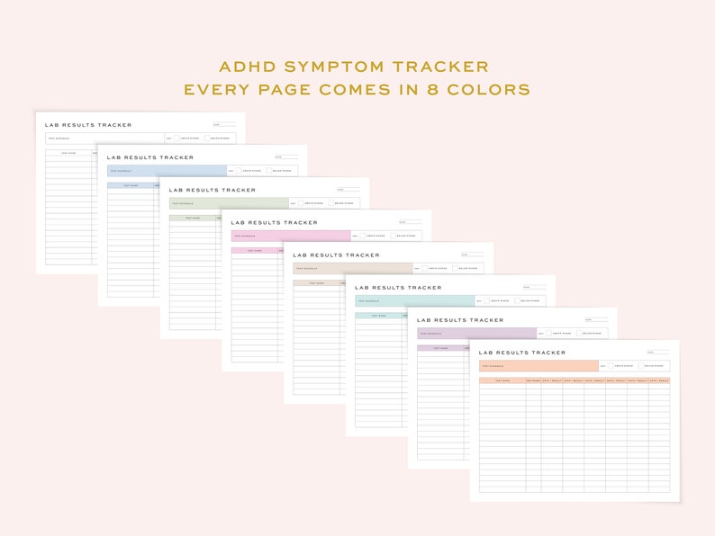 Printable Lab Results Tracker | Annual Lab Results Chart, Lab Records ...