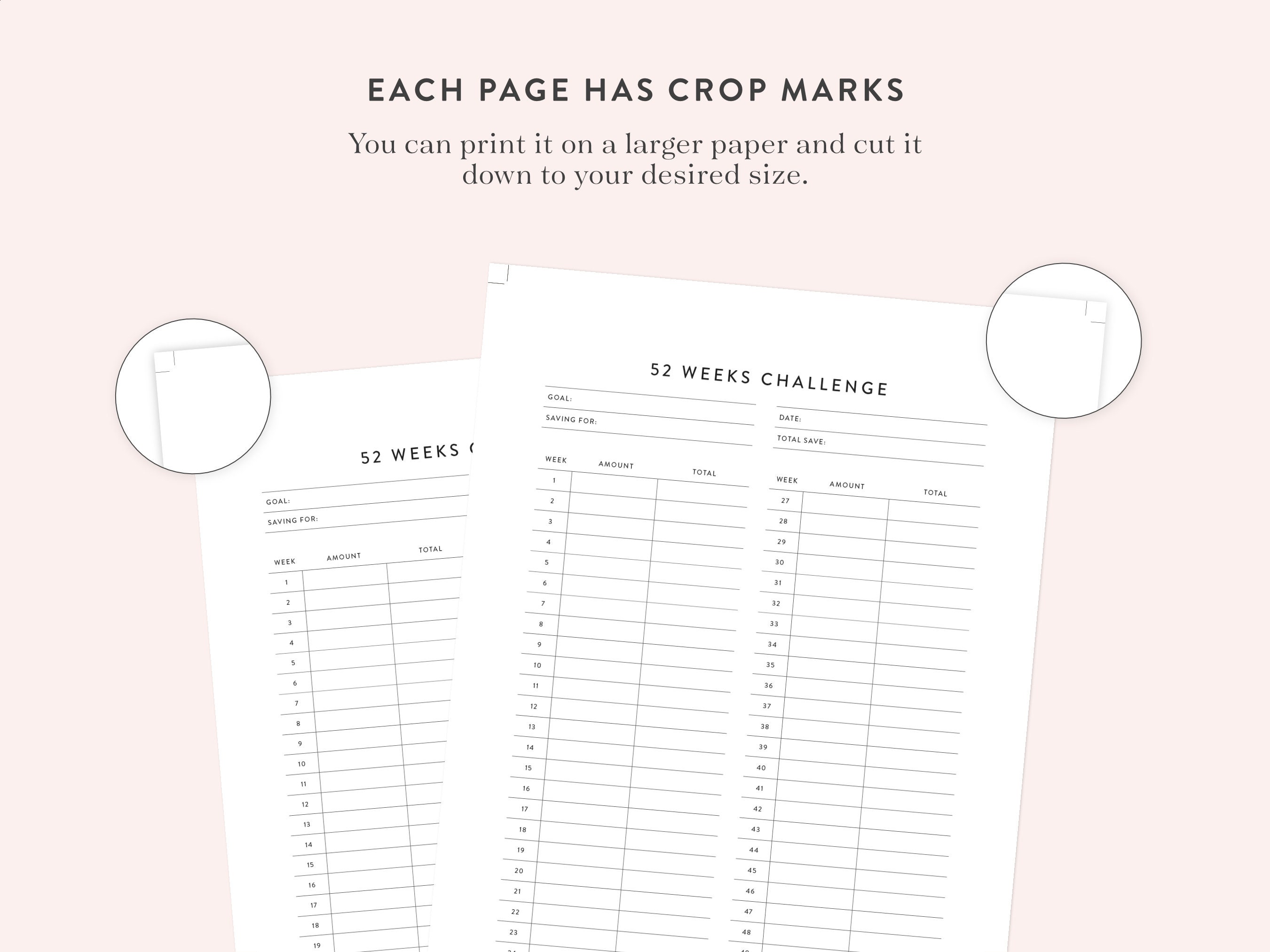 Printable 52 Week Savings Challenge, Fillable 52 Weeks Challenge, 52 ...