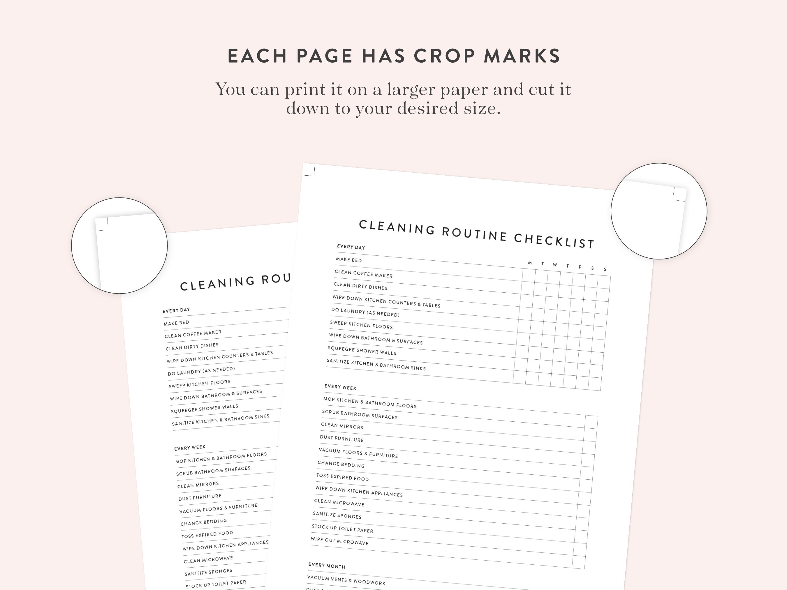 Printable Cleaning Routine Checklist, Fillable Planner (digital ...