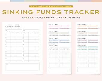 Printable Sinking Funds Tracker, Fillable Planner (Digital Download)