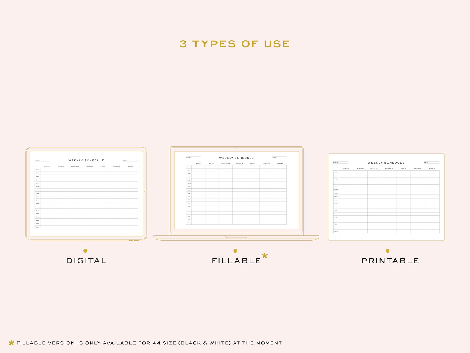 Printable Weekly Schedule, Fillable | 5 AM - 10 PM Personal Weekly ...