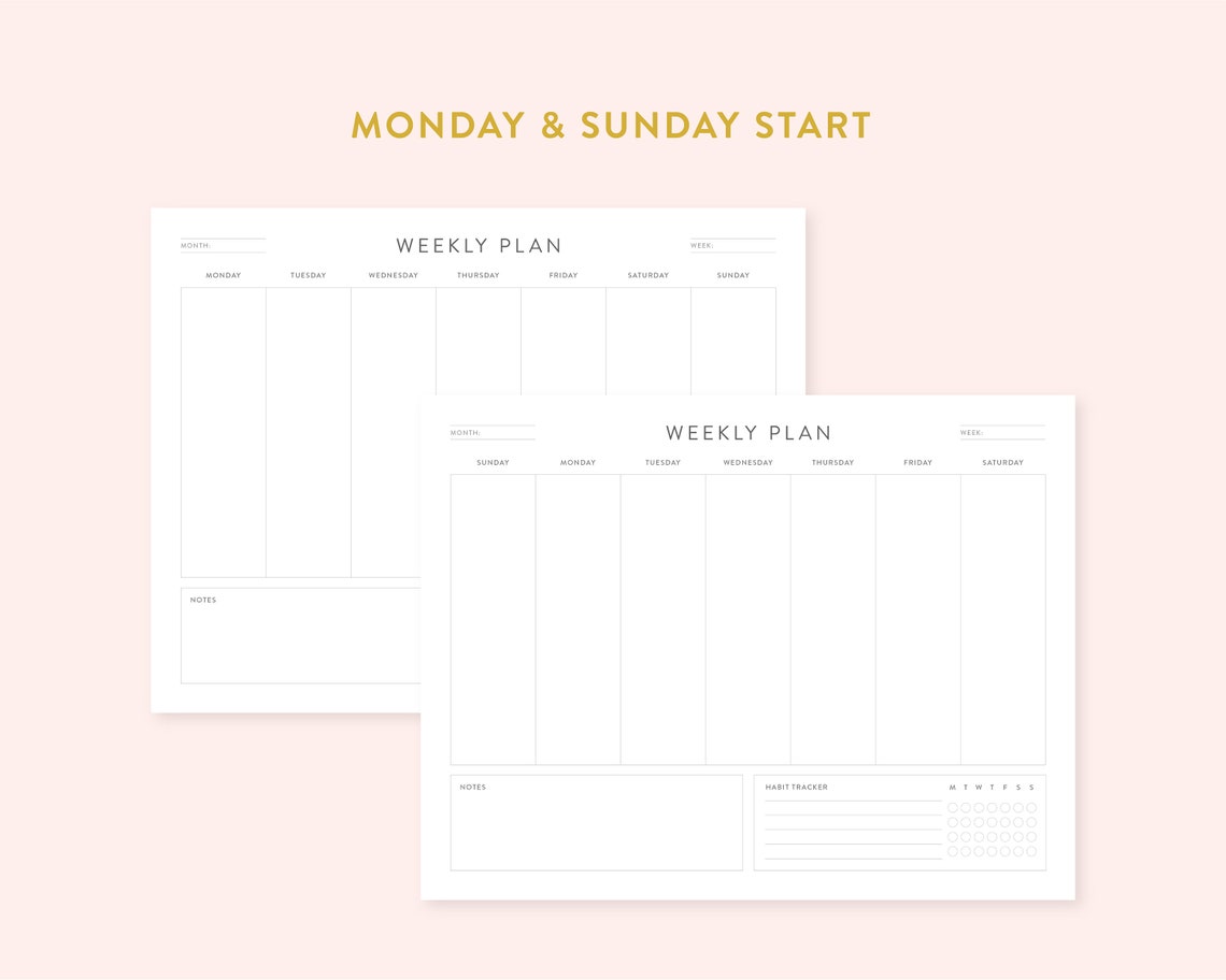 Personal Weekly Planner Printable Fillable Undated Weekly | Etsy