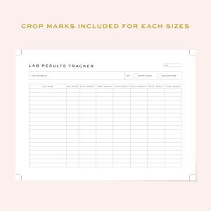Printable Lab Results Tracker | Annual Lab Results Chart, Lab Records ...