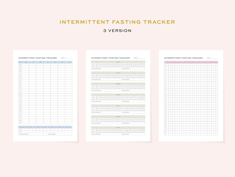 Printable Intermittent Fasting Planner | IF Diet Planner Set, Fasting ...