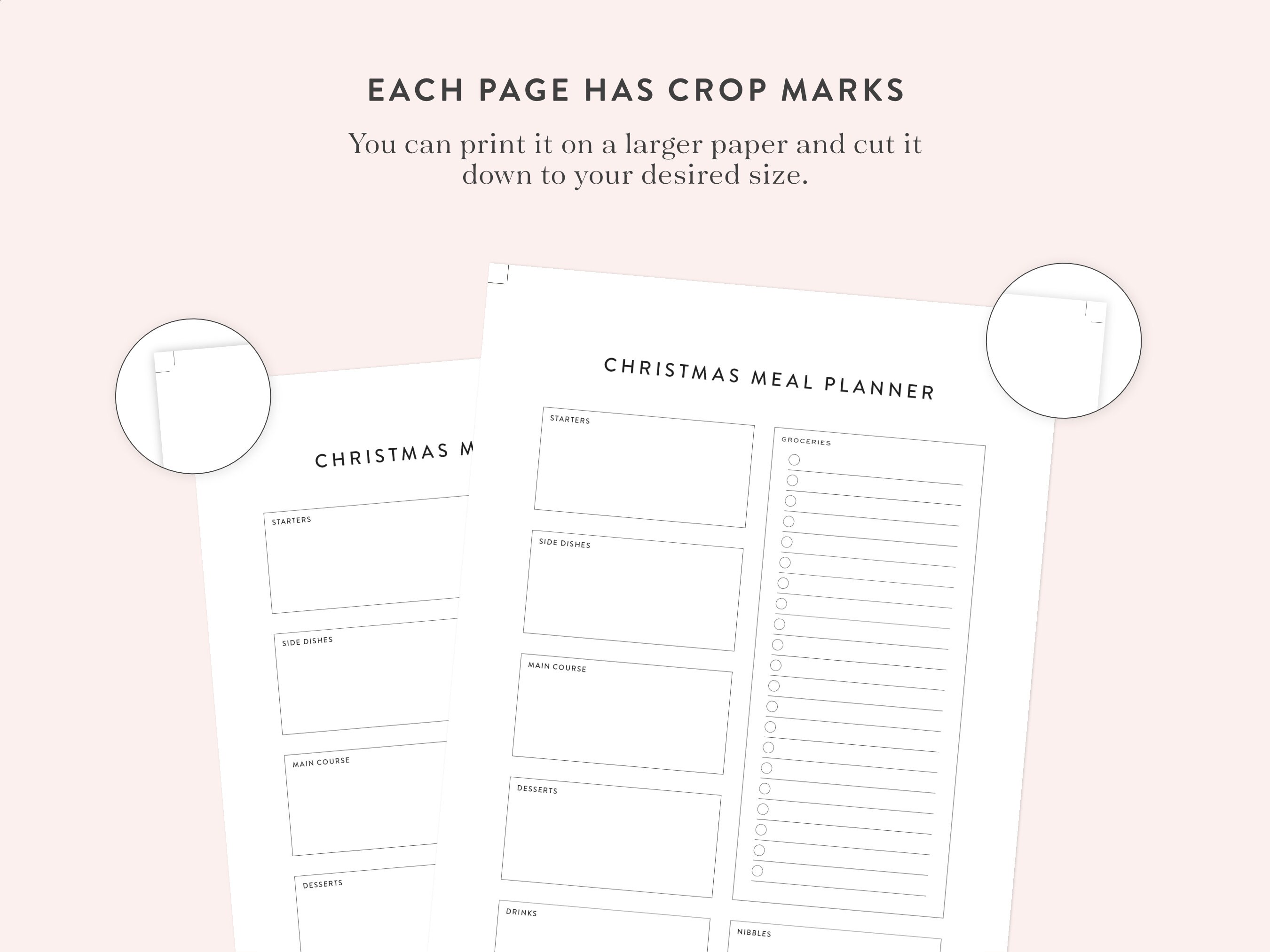 Printable Christmas Meal Planner and Grocery List, Fillable Meal ...