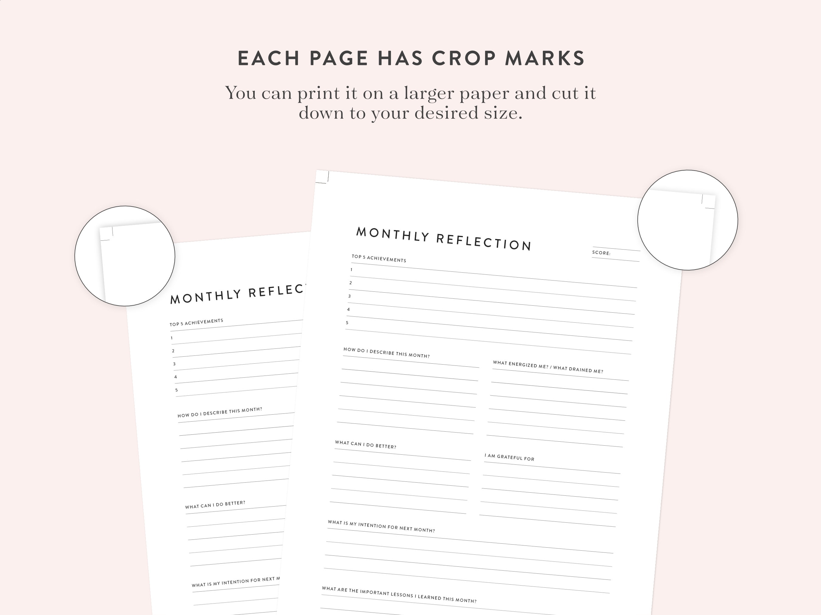 Printable Monthly Reflection, Fillable | Monthly Review Template - Goal ...