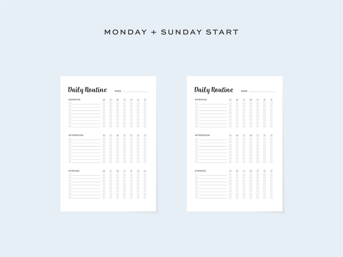 Printable Daily Routine Tracker Fillable Daily Planner - Etsy UK