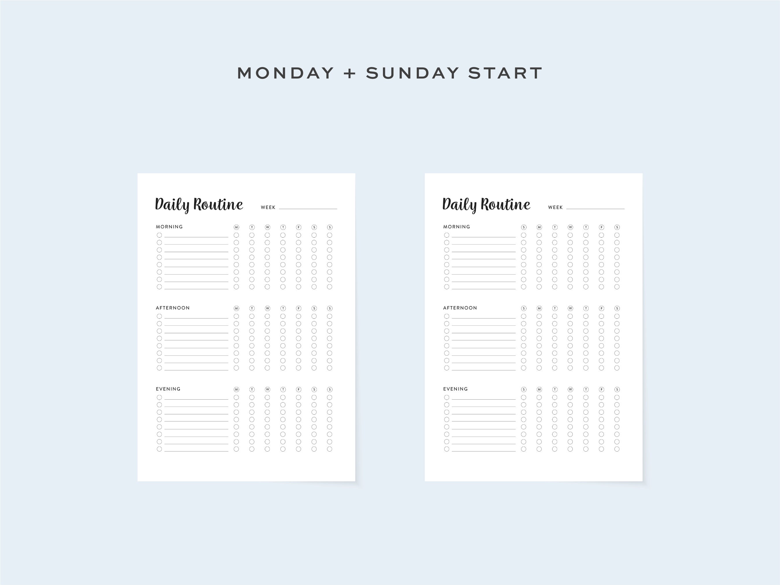 Printable Daily Routine Tracker Fillable Daily Planner - Etsy UK