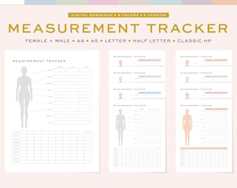 Body Measurement Tracker | Weight Loss, Fitness Journal (Digital Download)