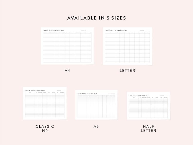 Printable Inventory Management Template Small Business - Etsy