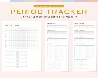 Printable Period Tracker | Yearly Cycle Planner (Digital Download)