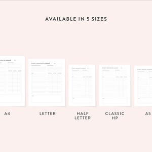 Peut inclure: Cinq tailles diff&eacute;rentes d'un planificateur de session d'&eacute;tude imprimable. Les tailles sont A4, Letter, Half Letter, Classic HP et A5.