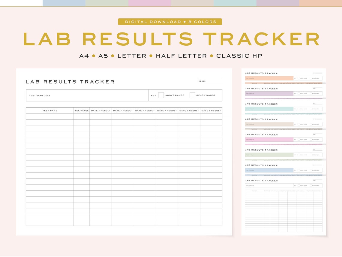 Printable Lab Results Tracker Annual Lab Results Chart Lab - Etsy