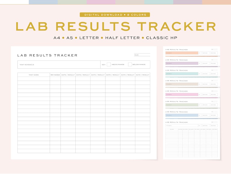 Printable Lab Results Tracker | Medical Records Chart (digital Download ...