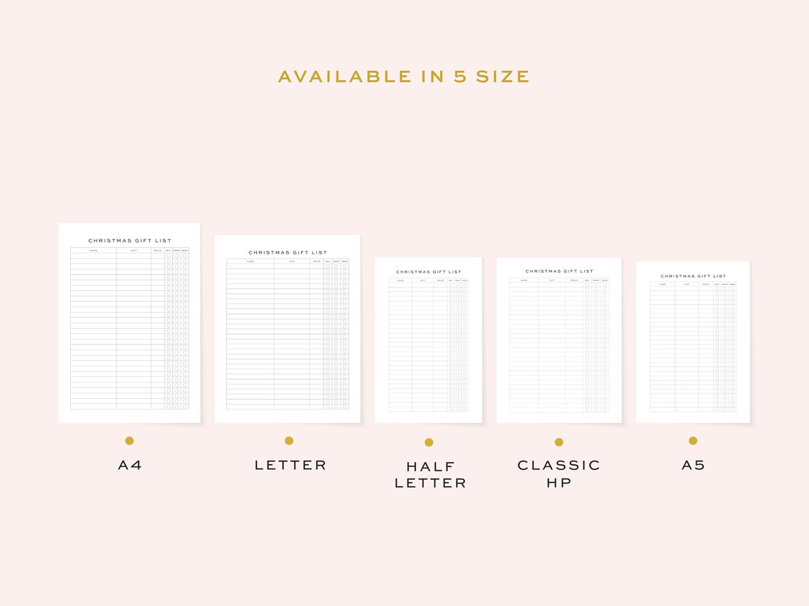 Printable Christmas Gift List Tracker Fillable Christmas Etsy UK