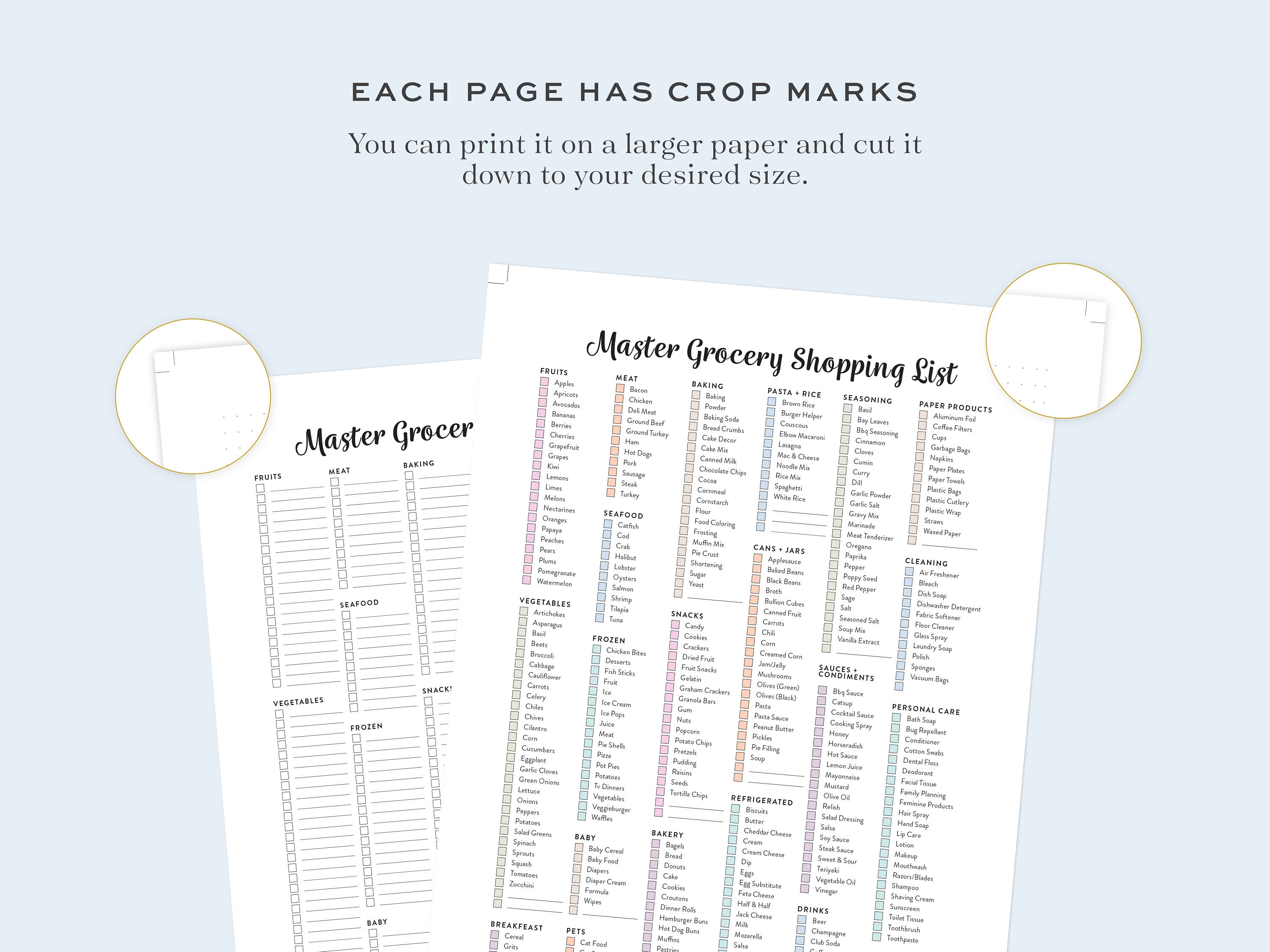 Printable Master Grocery List Fillable Master Shopping List - Etsy ...