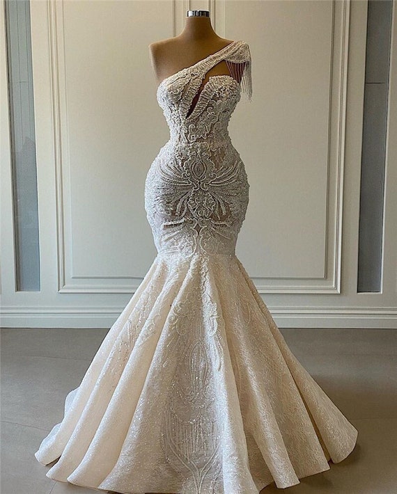 pearl wedding dress