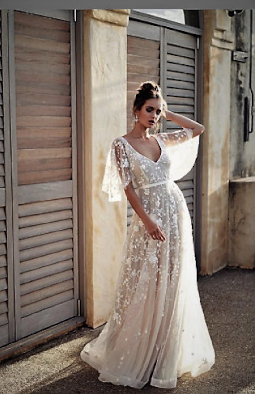 boho wedding dress cheap