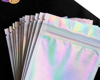 Sacchetti richiurabili olografici Mylar - Sacchetti a prova di odore da 3 x 4" - Sacchetti di tenuta termica sigillabili per imballaggi per caramelle e lucidalabbra per ciglia alimentari