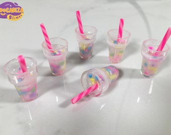 Süße rosa Harz Milch Tee Flasche Charms 3D Cabochon für Schlüsselanhänger Anhänger Machen Kawaii Perlen