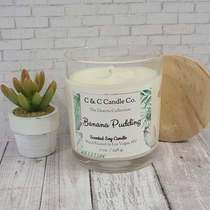 Bananpuddingljus | Doftande sojaljus | Handgjutet | Perfekt present | Handgjort sojavaxljus