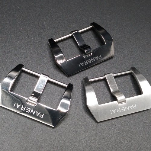 NEW 24mm FLAT SEW IN Swiss 316L Stainless PVD Buckle made for PANERAI 24 mm X1 