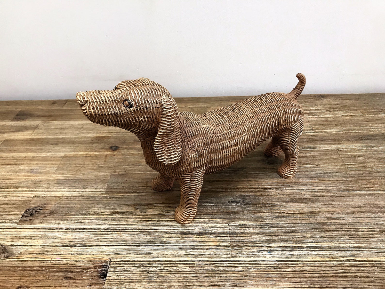 Beautiful statue of dachshund Rattan look & feel Etsy