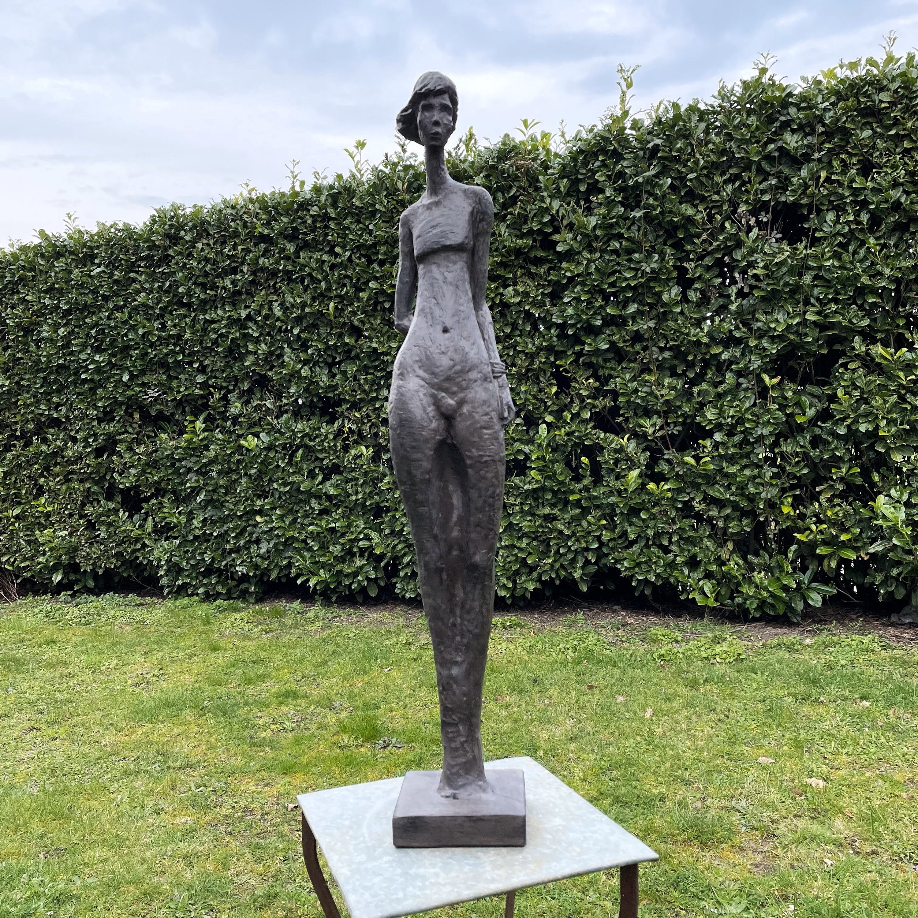 Sculpture of young naked woman - Abstract statue 80 cm/ 31 inch