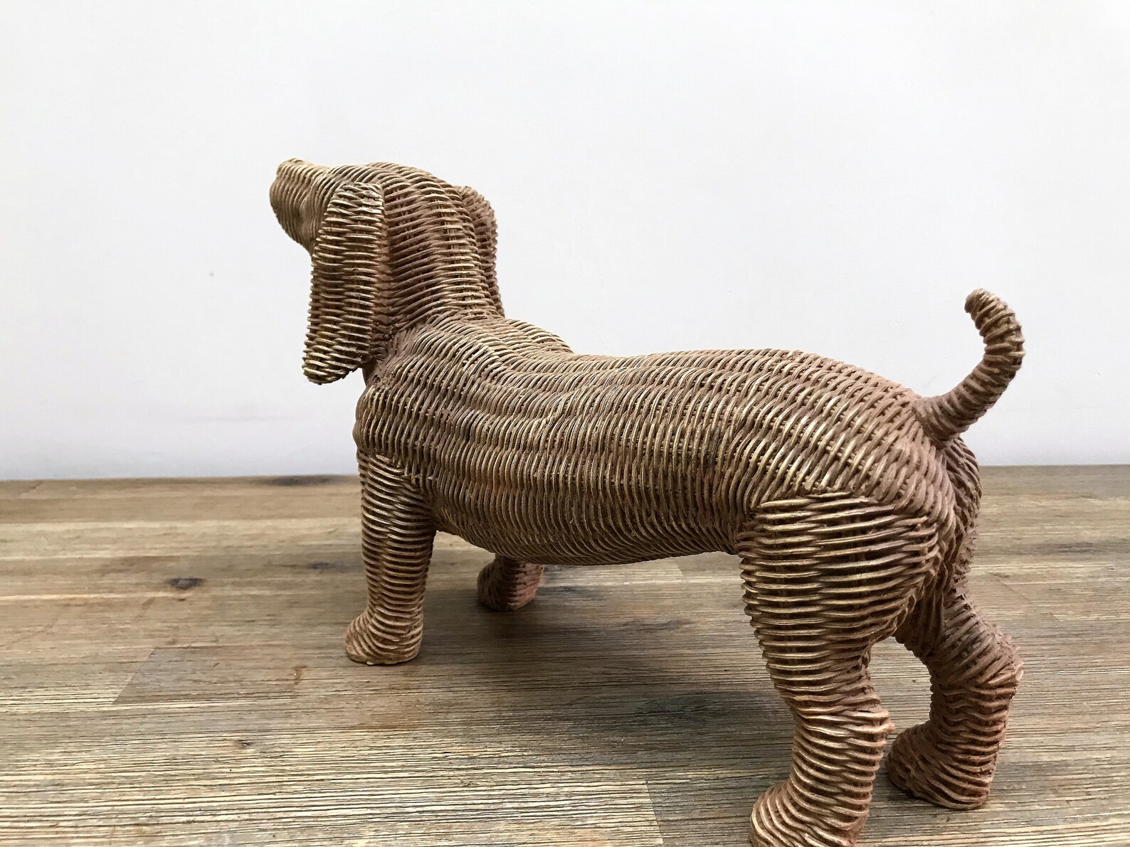 Beautiful statue of dachshund Rattan look & feel Etsy