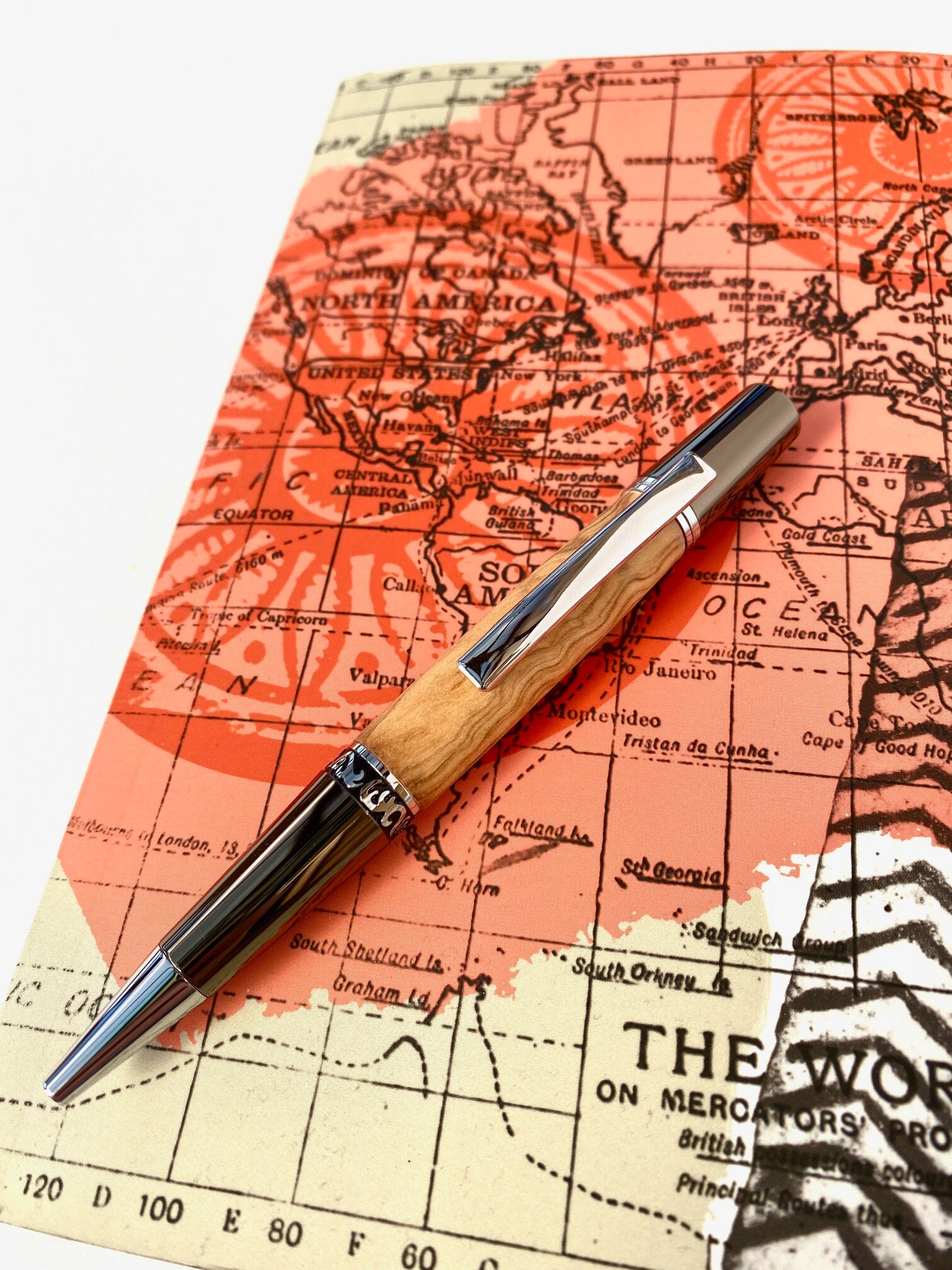 Hand made wooden pen in Spanish Olive Etsy