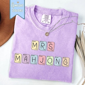 Comfort Colors® Mahjong Shirt, Mahjong Tile tee, Mahjong Accessories, Mahjong Player Gift, Mahjong Girlie, Mahj Tournament Tee, Mahjong Gift
