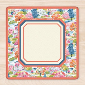 Chinoiserie Mahjong Mat, Colorful Mahjong Gift Mat, Orange Game Mat, American Mahjong Accessories, Mahj Table Mat, Mahjong Tile Mat