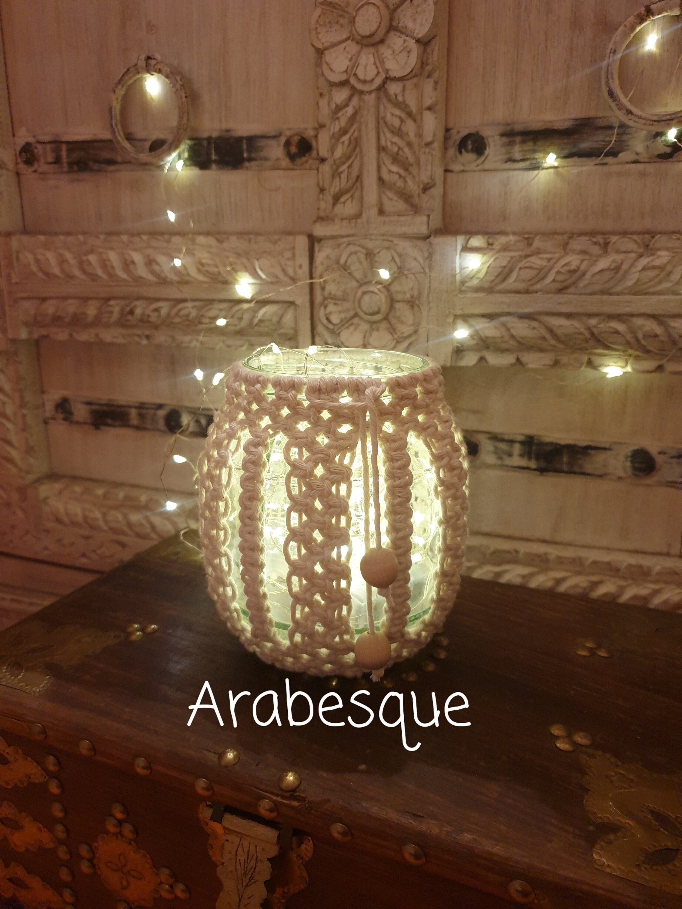 Macrame lantern, jar cover, macrame candle holder, macramee windlicht, present, table decoration, vase, lampion makrama,handmade- bohemian