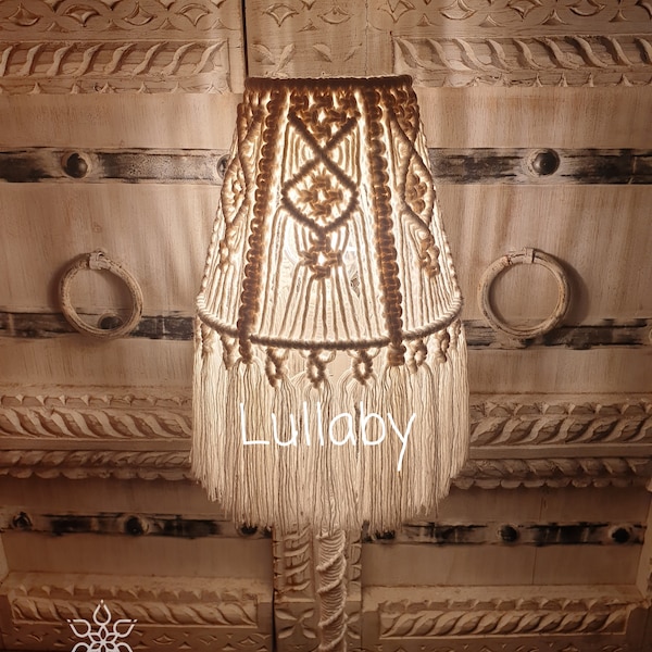 Macrame Small Lampshade, sombra, pantalla de luz