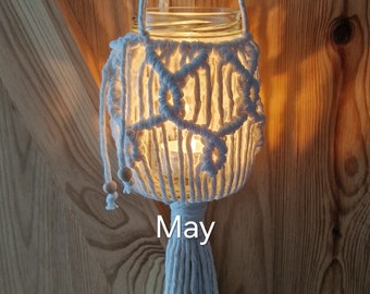 Lanterne suspendue en macramé Boho Jar Candle Light décoration boho pour chambre à coucher en plein air