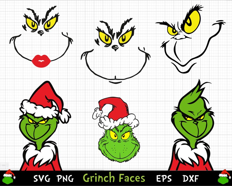 Download 25 Grinch Face Bundle SVG Grinch SVG Bundle Christmas SVG ...