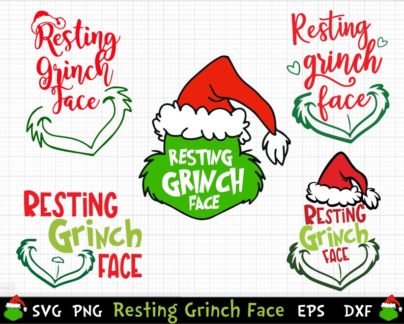 Download Resting Grinch Face SVG The Grinch SVG Christmas Cricut | Etsy