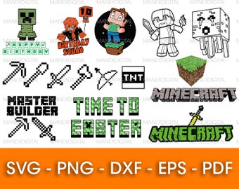 Download Minecraft Birthday Svg Etsy