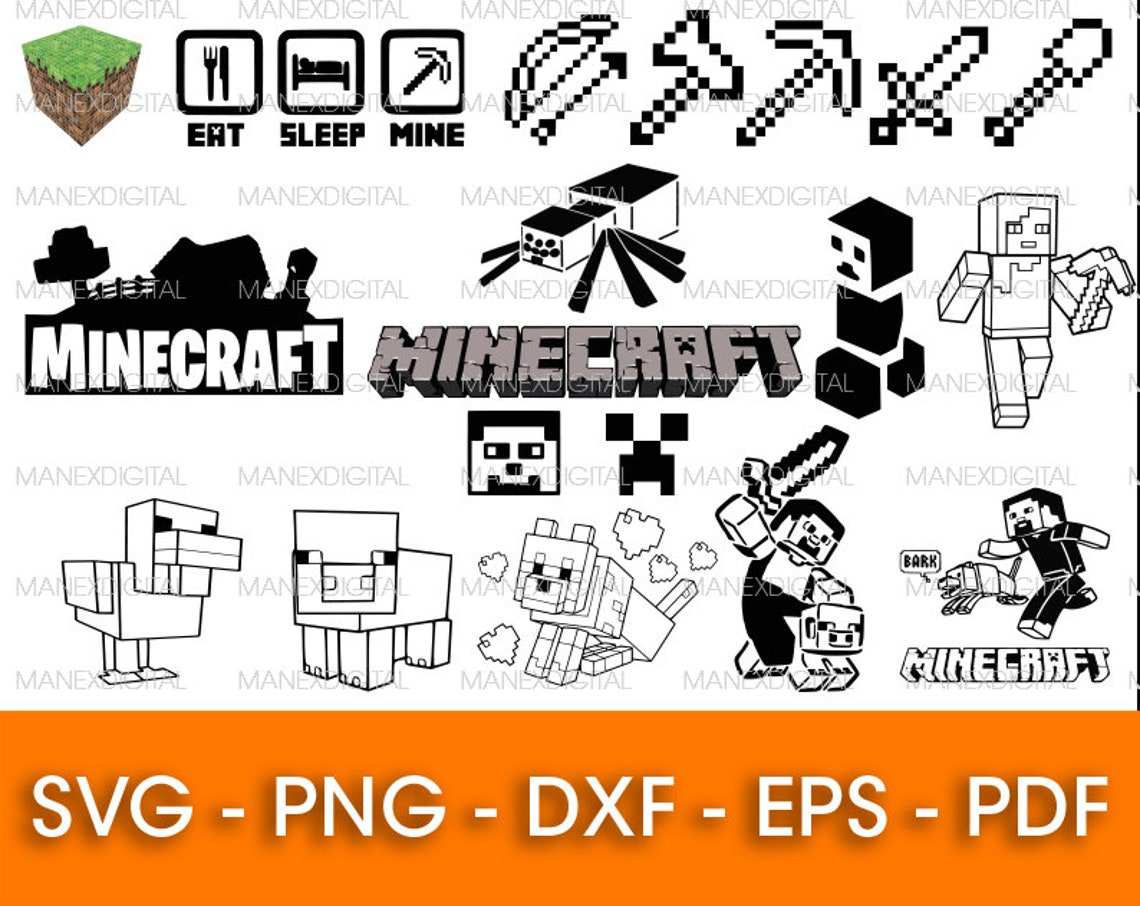 Minecraft Bundle SVG Vector minecraft cutfile minecraft Etsy Minecraft Bundle SVG Vector minecraft cutfile minecraft Etsy