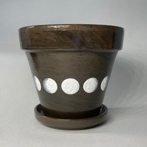 Moon Phase Pot and Saucer, neutral