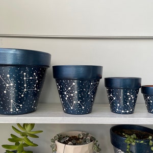 Constellation Pot in Midnight Blue, metallic