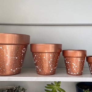 Constellation Pot in Rose Gold, metallic