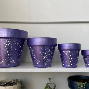 Constellation Pot in Purple Shimmer, metallic
