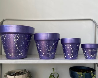 Constellation Pot in Purple Shimmer, metallic