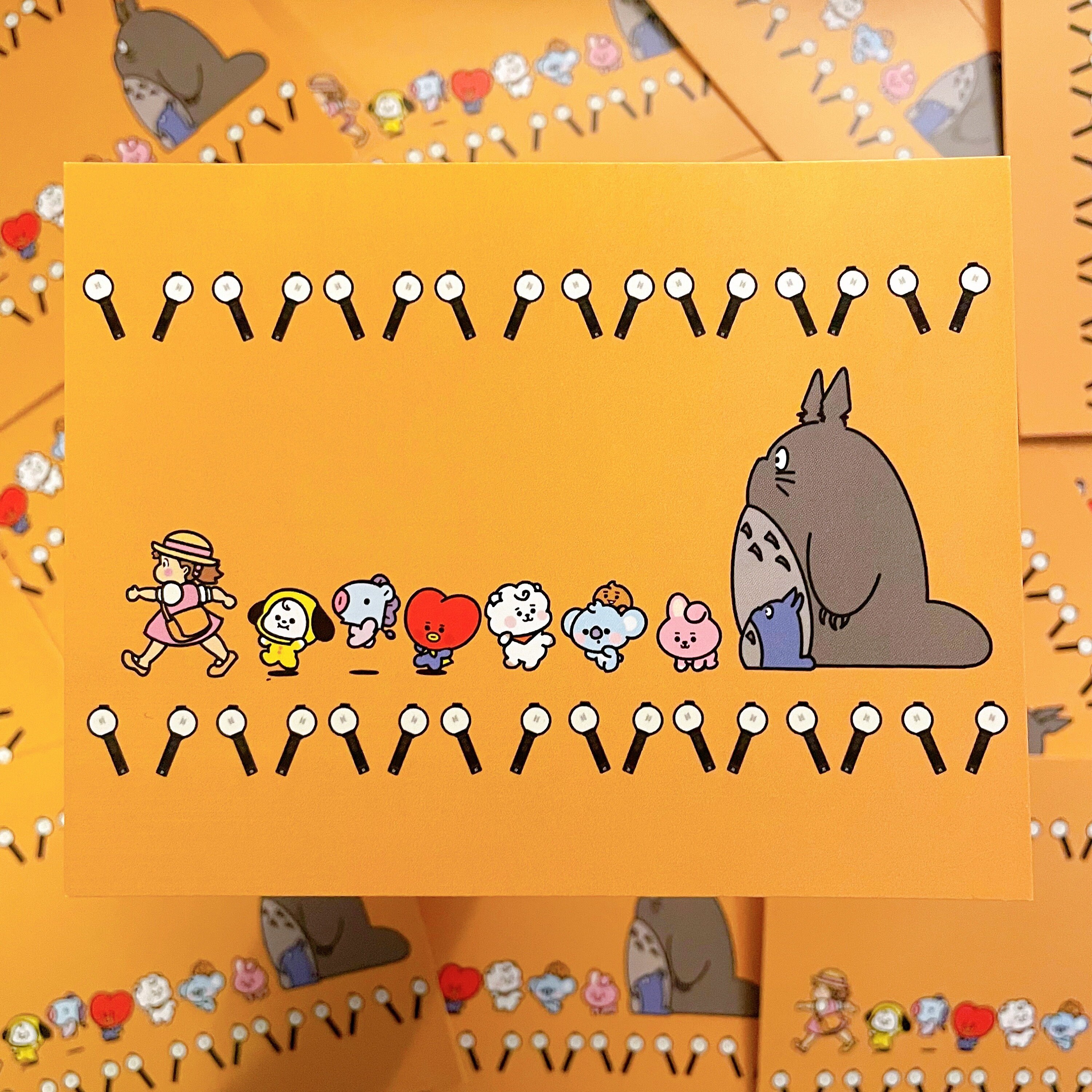 BTS BT21 Totoro Postcard & Sticker Set