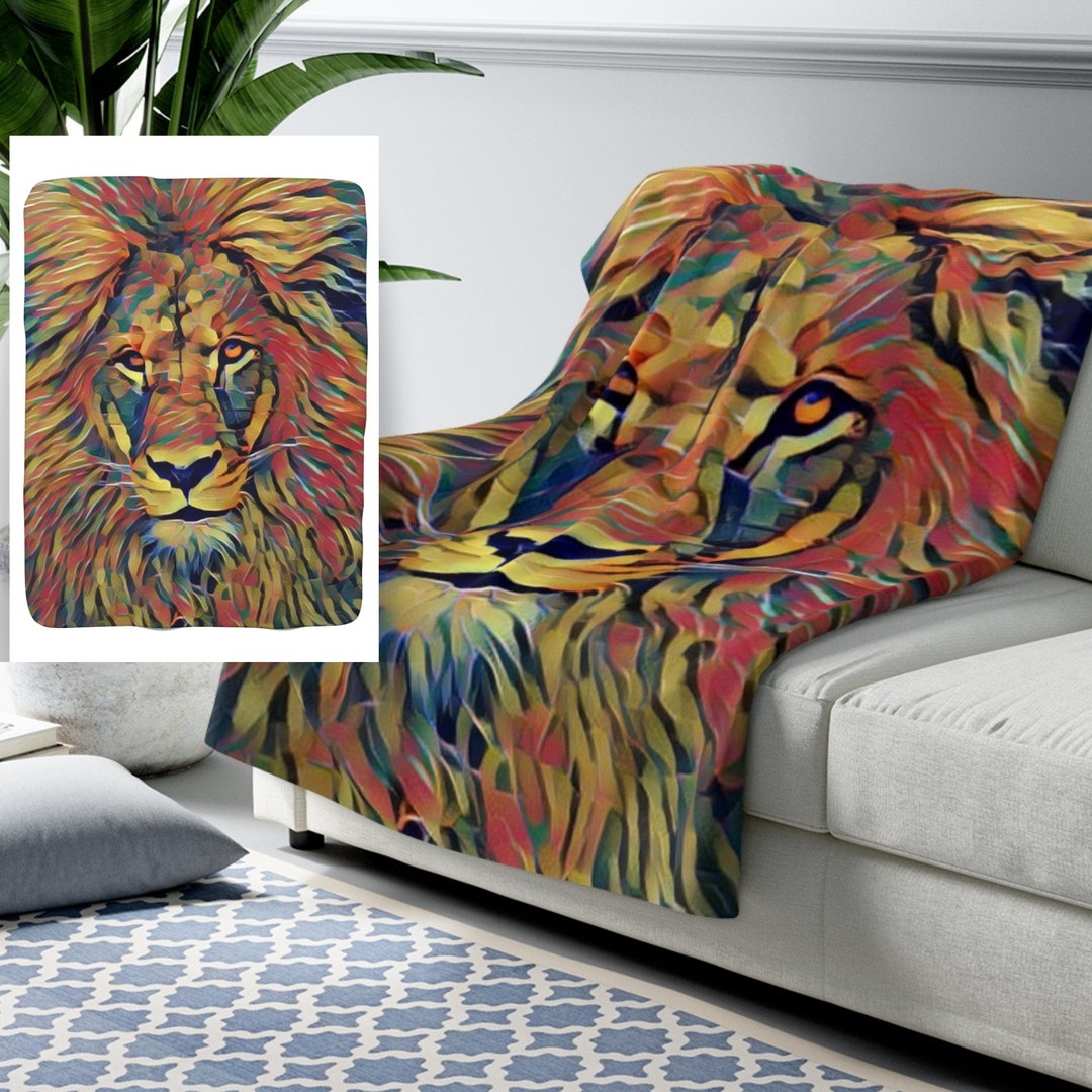 Lion King of the Jungle Blanket Lion Blanket Plush Sherpa Etsy