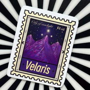 ACOTAR sticker, Velaris stamp sticker, City of starlight, Ramiel mountain, Night court, Feyre and Rhysand, Sarah J Mass, Fae, Feysand