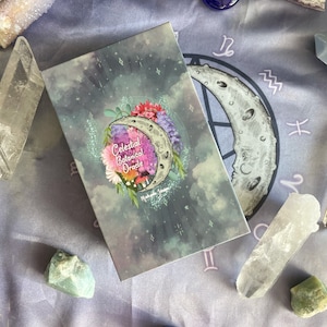 The Celestial Botanical Oracle deck, 60 cards, IN STOCK,  indie oracl deck, foiled edges, oracle cards, tarot and guidebook, witchy gift