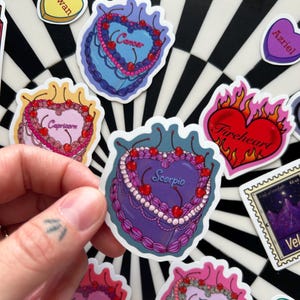 Zodiac sticker | Book lover gift | zodiac gift | Reader gift | Kindle sticker | Scorpio sticker | Scorpio | Astrology gift | vintage cake