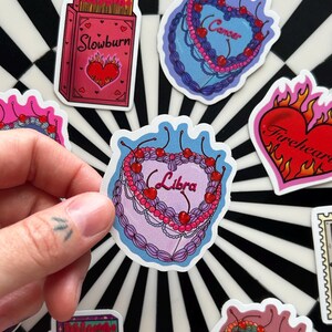 Zodiac sticker | Book lover gift | zodiac gift | Reader gift | Kindle sticker | Libra sticker |Libra |  Astrology gift | vintage cake